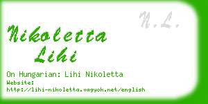 nikoletta lihi business card